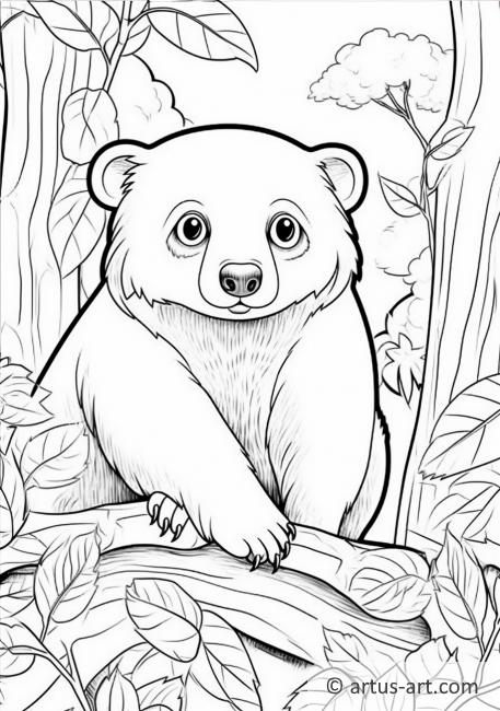 Раскраска милых медведей-солнце для детей